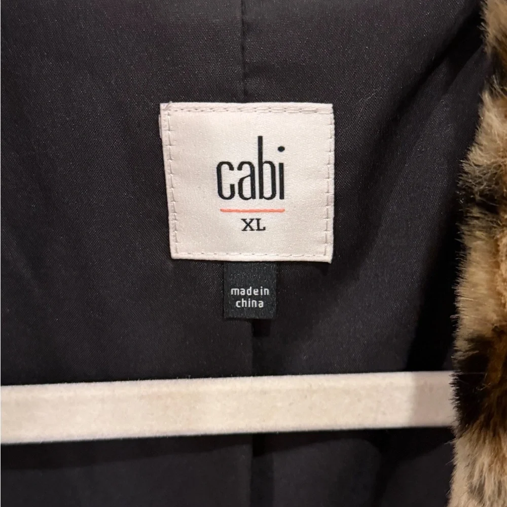 CAbi Leopard-Print Faux Fur Jacket in Beige and Black - Picture 3 of 3